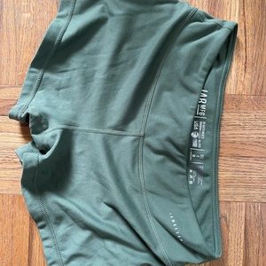 I am becoming booty shorts, green, sized medium, gently worn